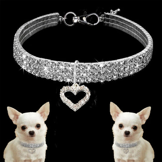 Dog Collars Adjustable Crystal Rhinestone Diamond, 4 Pieces